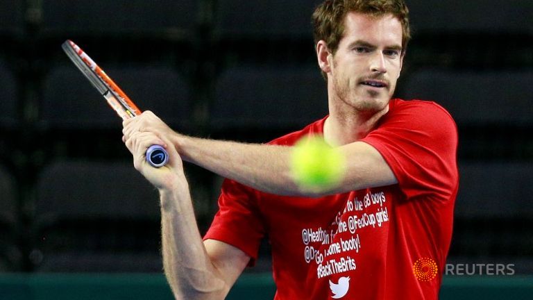 When will Andy Murray and Great Britain play at the Davis Cup semi final? TV