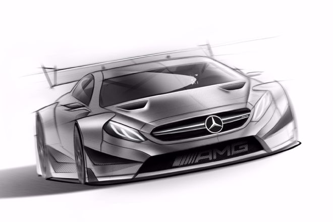 2016 Mercedes AMG DTM Car Sketch Front Three Quarter