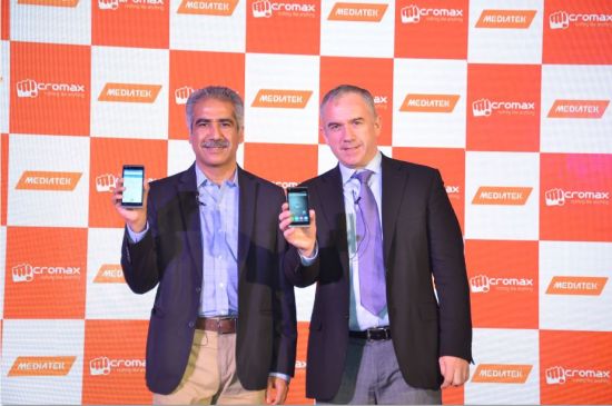 L2R-Mr. Vineet Taneja CEO Micromax and Mr. Finbarr Moynihan General Manager Media Tek 2