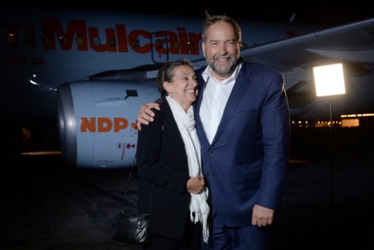 NDP leader Thomas Mulcair and wife Catherine Pinhas pose for