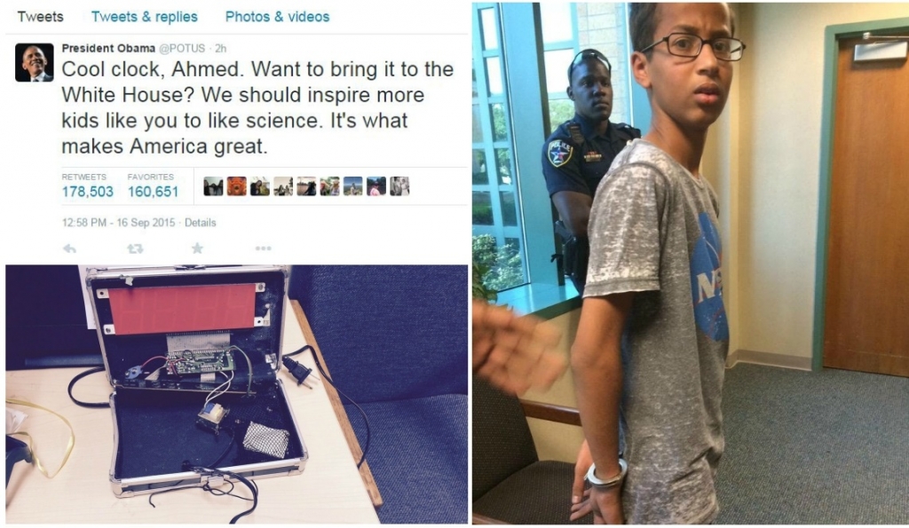 Obama tweet and Ahmed clock