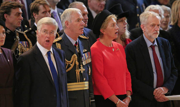 Jeremy Corbyn not singing during the national anthem