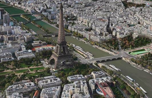 Paris as viewed on Apple's Maps in 3D Flyover mode Credit Apple Maps