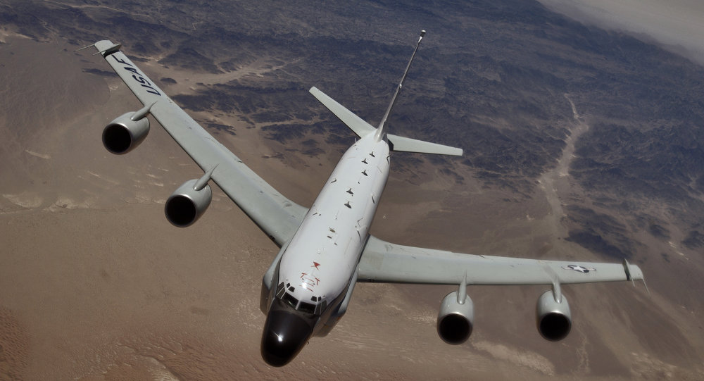 An RC-135 Rivet Joint reconnaissance aircraft