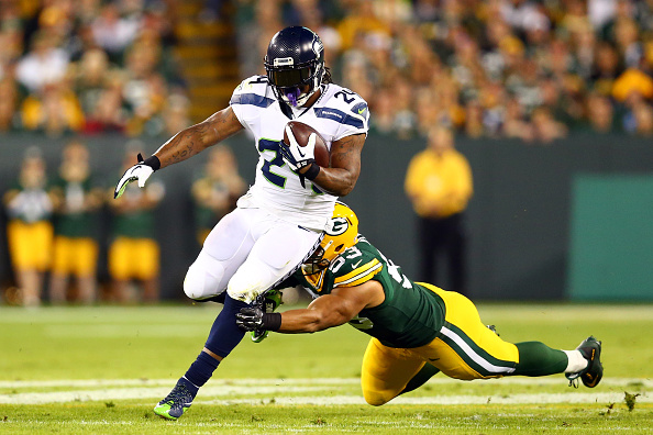 Marshawn Lynch #24 of the Seattle Seahawks