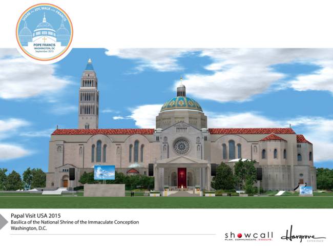 Illustration of the Basilica of the National Shrine of the Immaculate Conception