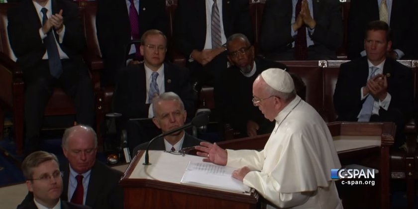 Pope Francis addresses a joint session of Congress