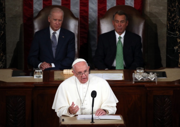 Pope Francis addresses a joint meeting of the US Congress