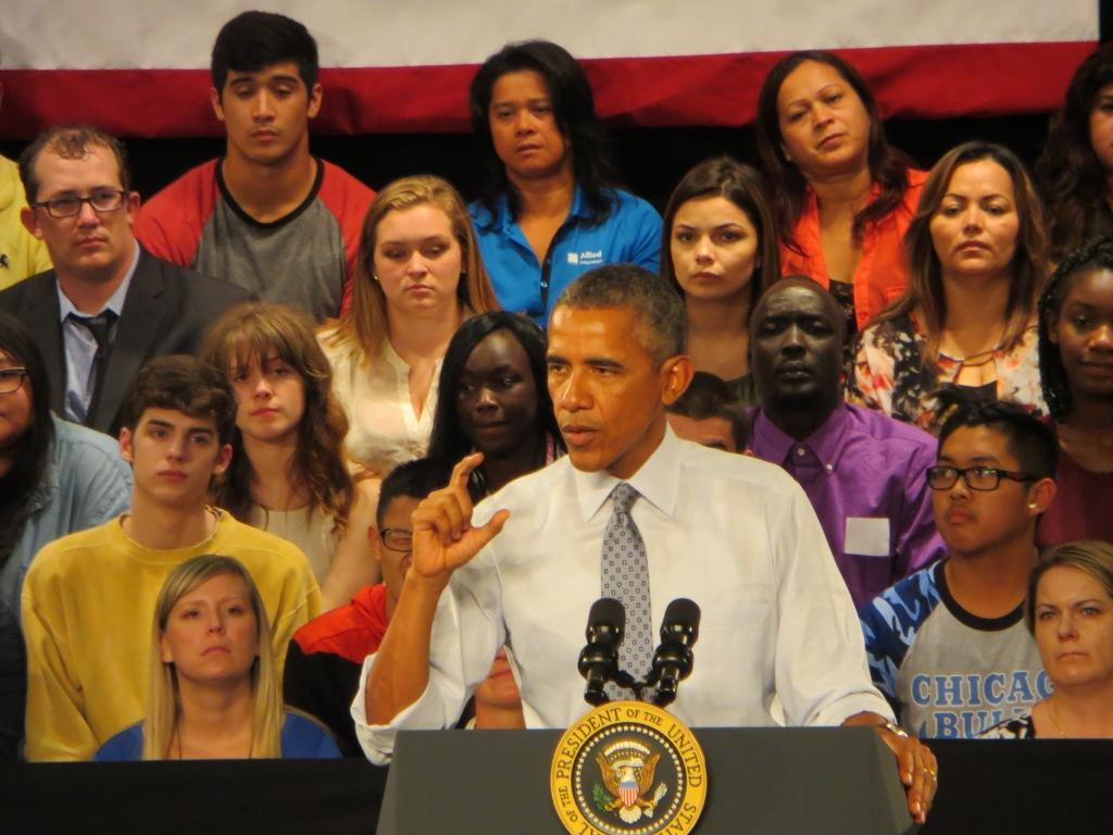 President Barack Obama at North High School in Des Moines