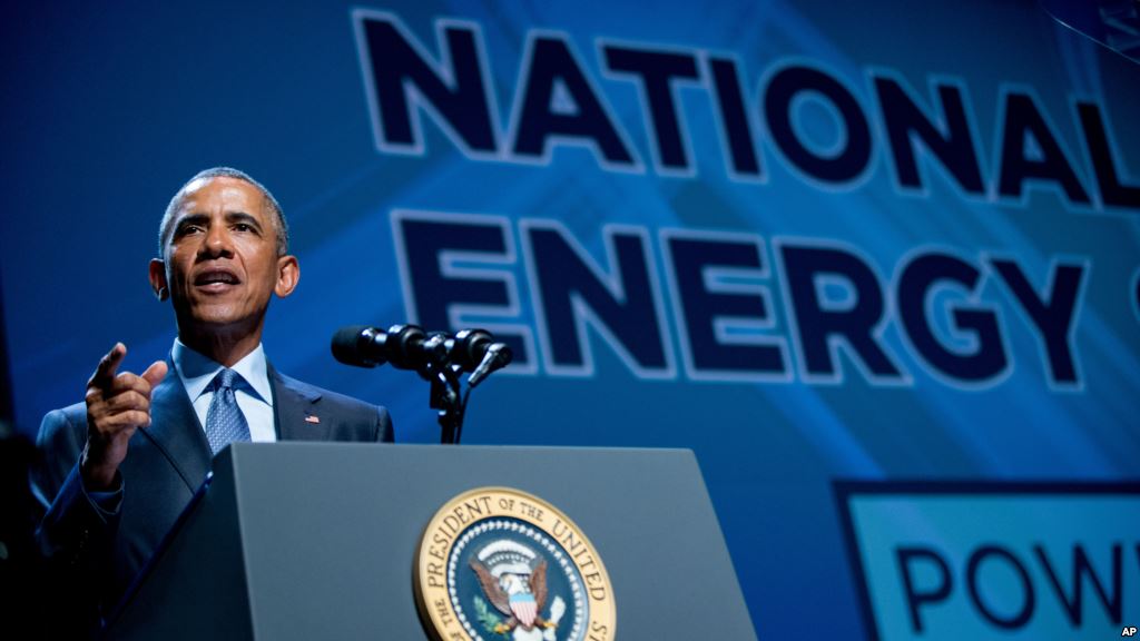 President Barack Obama speaks at the National Clean Energy Summit at the Mandalay Bay Resort Convention Center Aug. 24 2015 in Las Vegas