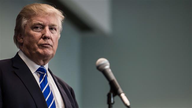 Republican presidential candidate Donald Trump speaks to the media before a campaign event in Columbia South Carolina