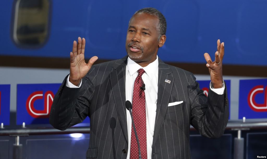 Republican U.S. presidential candidate Dr. Ben Carson speaks during the second official Republican presidential candidates debate Sept. 16 2015