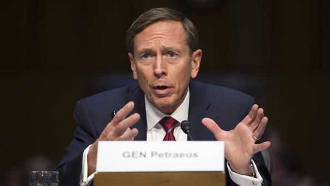 Former CIA Director David Petraeus testifies before the Senate Armed Services Committee on Capitol Hill