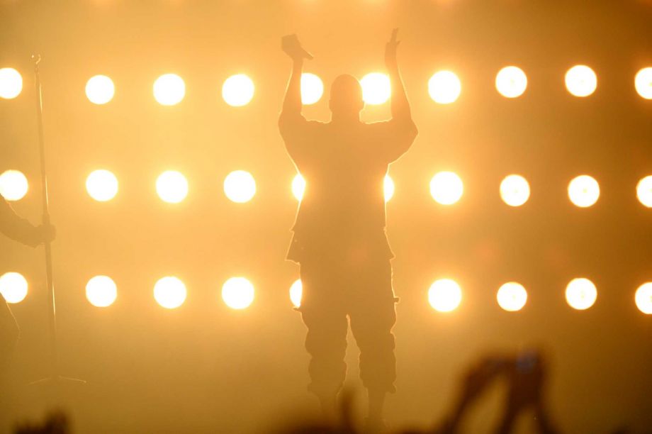 Kanye West performs at Day 1 of the 2015 iHeartRadio Music Festival at the MGM Grand Garden Arena on Friday September 18 2015 in Las Vegas NV