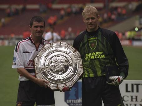 Roy Keane and Peter Schmeichel