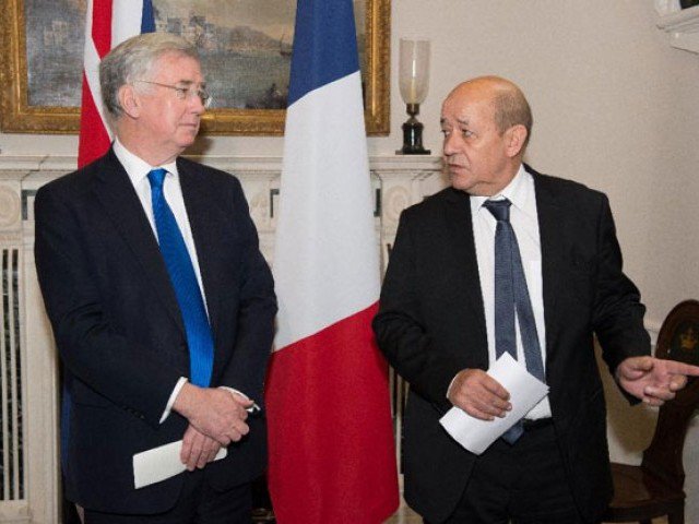 British Defence Minister Michael Fallon and French Defence Minister Jean Yves Le Drian are concerned over Russia's military build up in Syria