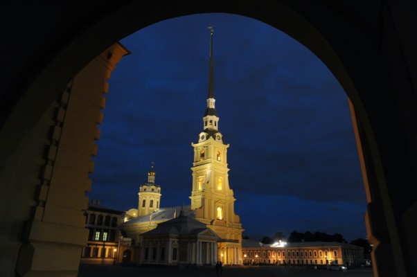 AFP Olga Maltseva People walk near the Peter and Paul Cathedral in St. Petersburg