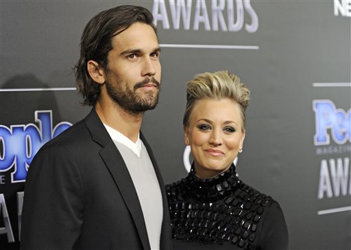 Ryan Sweeting left and his wife Kaley Cuoco