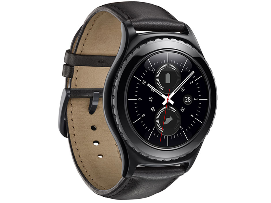 Samsung showed off two models of the watch. The base model is the Gear S2 a'classic second model has more-traditional jewelry details such as a leather band