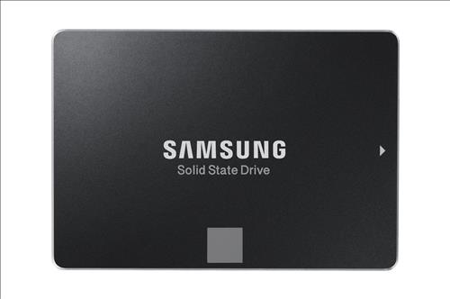 Samsung Electronics Co. showcases 2.5-inch models of its 850 EVO series which comes with third-generation V-NAND technology on Sept. 22 2015