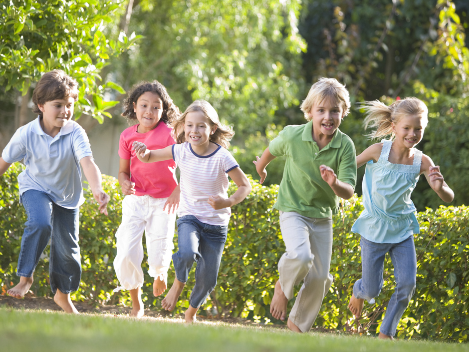 Children playing and having fun. BUT NOT TOUCHING