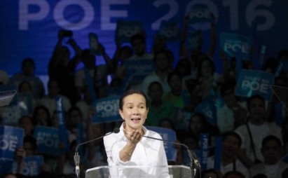 Senator Grace Poe declaring her candidacy at UP Wednesday