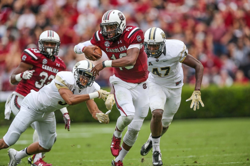 South Carolina QB Lorenzo Nunez ran circles around the UCF defense.		Jim Dedmon-USA TODAY Sports