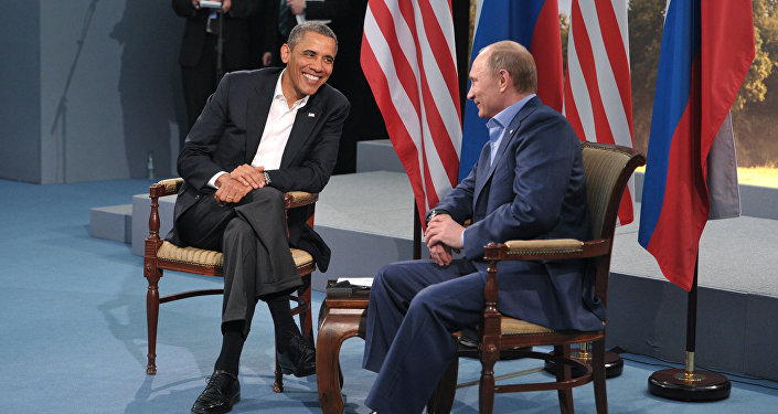 Russian President Vladimir Putin right and U.S. President Barack Obama