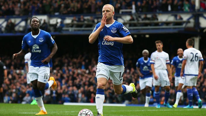 Steven Naismith celebrates scoring a hat-trick against Chelsea. 
    
    
                
          
          Show Grid