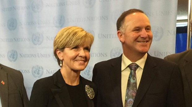 Australian Foreign Minister Julie Bishop and New Zealand Prime Minister John Key