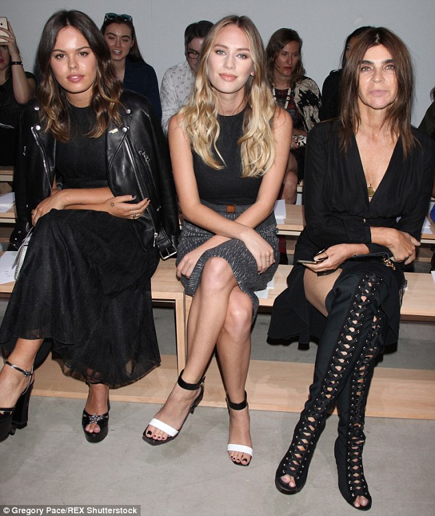 Taking the front row From left model Atlanta De Cadanet Dylan and CR Fashion Book editor-in-chief Carine Roitfeld