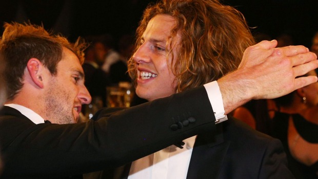 The bromance between Brownlow medal winner Nat Fyfe and Michael Barlow was palpable