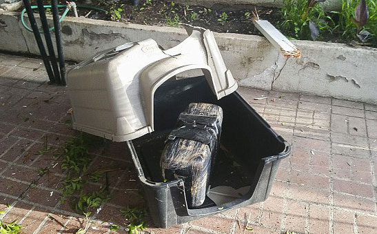 The 26-pound bag of marijuana that fell out of the sky destroying a dog house in Nogales Arizona