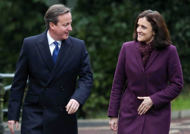 Thesesa Villiers and David Cameron in December 2014