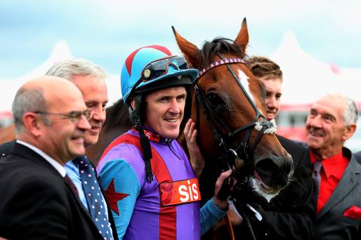 Tony Mc Coy after riding Gannicus to victory in the Clipper Logistics Leger Legends Classified Stakes at Doncaster yesterday