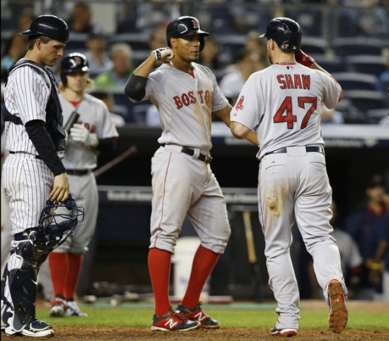 Travis Shaw Celebrates HR With Xander Bogaerts