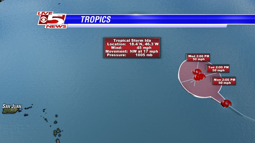 Tropical Storm Ida strengthens, no threat to Florida