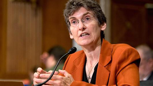 Environmental Protection Agency Acting Assistant Administrator for Air and Radiation Janet McCabe testifies on Capitol Hill in Washington Tuesday Sept. 29 2015 before the Senate Environment and Public Works Committee