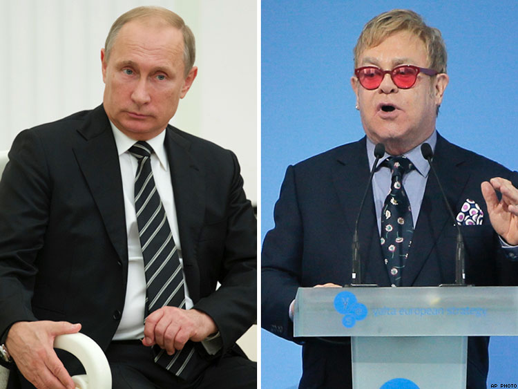 Vladimir Putin and Elton John