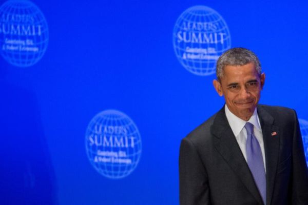 President Barack Obama arrives to chair the Leaders