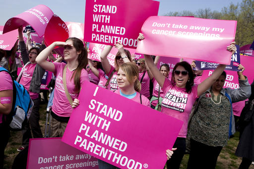 Planned Parenthood supporters rally in supporting preventive health care and family planning services in Washington