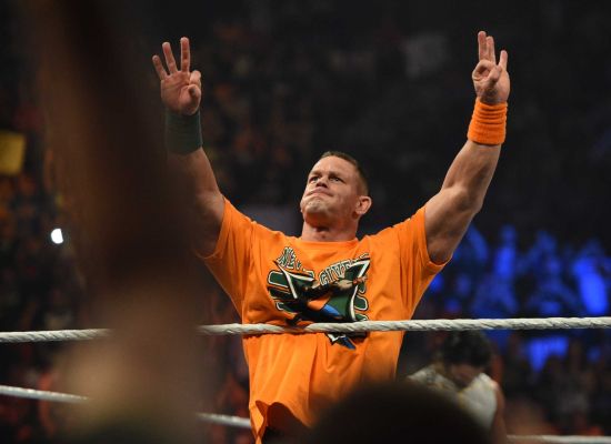 John Cena who defeated Seth Rollins to win