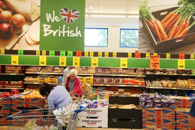 Shoppers in a branch of Lidl