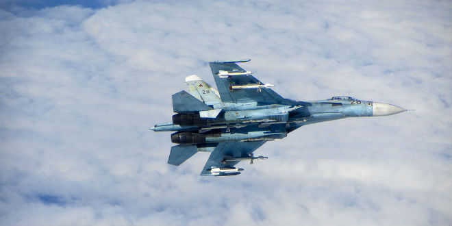 A Russian SU-27 Flanker aircraft