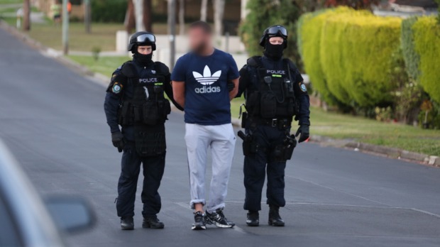 A man is arrested in Lockwood Street Merrylands