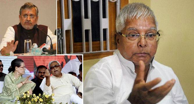 Sushil Modi swirls Nitish Sonia over Lalu's beef remark