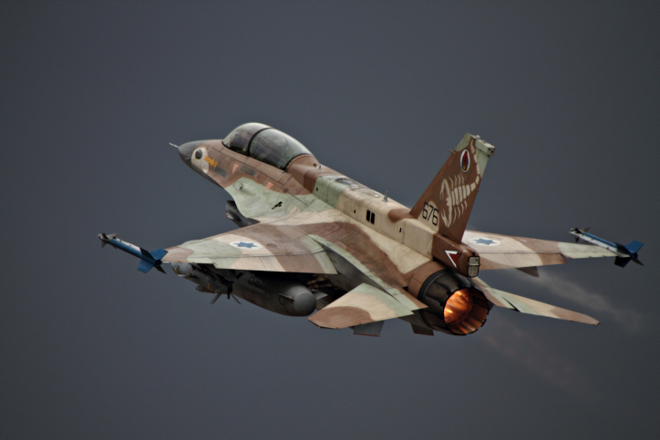 An Israel Air Force airplane F-16 D takes off June 28 2010