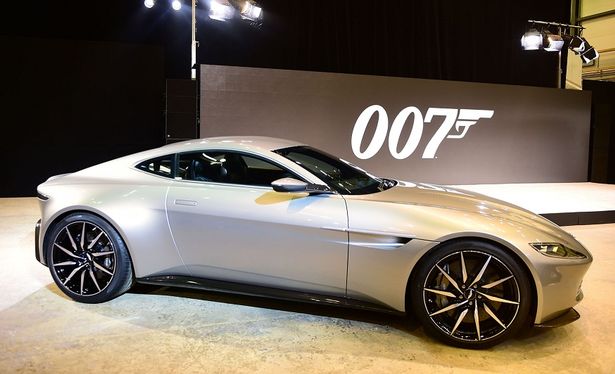 Aston Martin DB10 at the launch of the new James Bond film 'Spectre&#x27 at Pinewood Studios