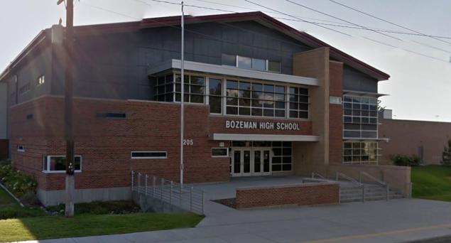 A Gallatin County sheriff’s deputy who is in the booster club kept an eye on the bear which stayed in the school for a few minutes before a police officer was able to usher it out