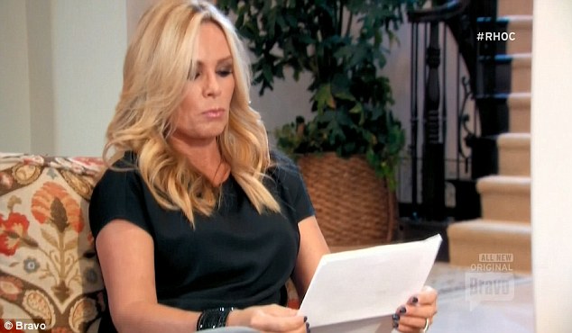 Hard evidence Tamra Judge is shown Brooks Ayers PET test results on Monday night's Real Housewives of Orange County as the couple try to prove his cancer diagnosis is not fake